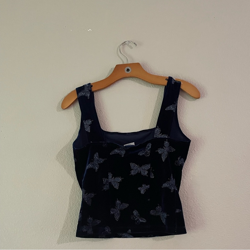 Finesse Navy Velvet Butterfly Tank - Picture 2 of 3